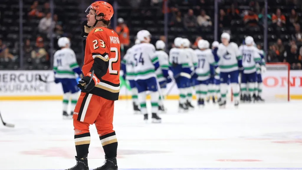 Mason McTavish of the Anaheim Ducks looks poised to be one of the most sought-after restricted free agents this NHL offseason. (Photo by Sean M. Haffey/Getty Images)