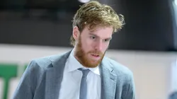 Connor McDavid #97 of the Edmonton Oilers walks to the dressing room prior to Game Five of the Second Round of the 2024 Stanley Cup Playoffs against the Vancouver Canucks at Rogers Arena on May 16, 2024 in Vancouver, British Columbia, Canada.