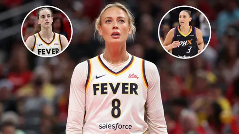 Sophie Cunningham #8 of the Indiana Fever against the New York Liberty at Gainbridge Fieldhouse.