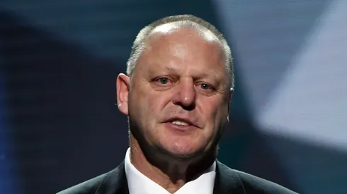 Head coach Gerard Gallant of the Vegas Golden Knights speaks during the 2018 NHL Awards presented by Hulu at The Joint inside the Hard Rock Hotel & Casino on June 20, 2018 in Las Vegas, Nevada.