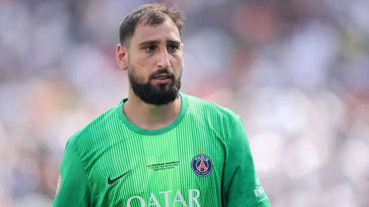 Gianluigi Donnarumma of Paris Saint-Germain reacts during the FIFA Club World Cup 2025 semi-final match against Real Madrid.