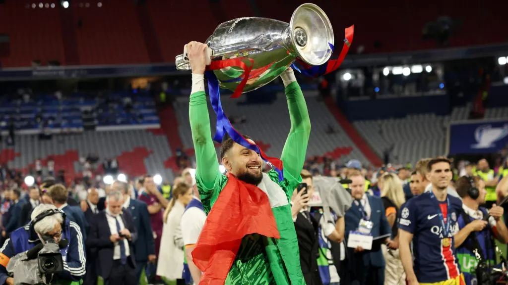 Gianluigi Donnarumma won the Champions League with PSG when they beat Inter Milan 5-0. (Carl Recine/Getty Images)