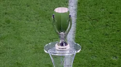 The UEFA Super Cup Trophy during the UEFA Super Cup match between FC Bayern Munich and FC Sevilla