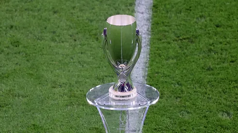 The UEFA Super Cup Trophy during the UEFA Super Cup match between FC Bayern Munich and FC Sevilla