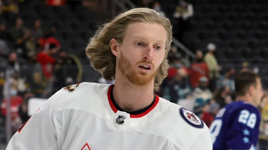 Kyle Connor #81 of the Winnipeg Jets warms up before the 2022 Honda NHL All-Star Game at T-Mobile Arena on February 05, 2022 in Las Vegas, Nevada.