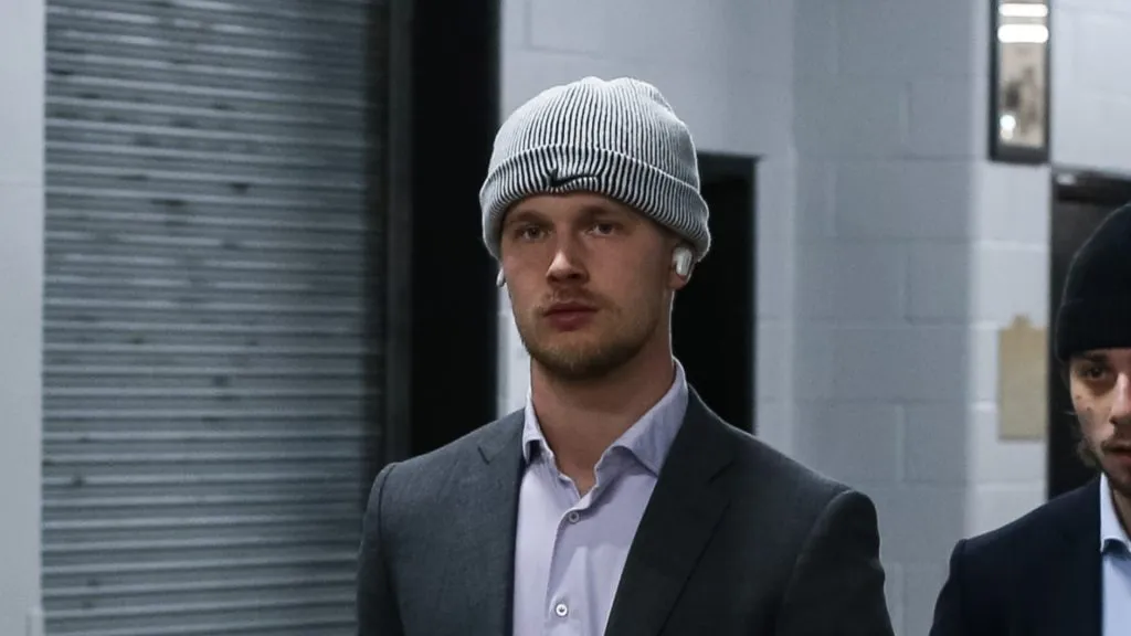 Elias Pettersson of the Vancouver Canucks arrive at the arena for a game against the Ottawa Senators at Canadian Tire Centre on November 09, 2023 in Ottawa, Ontario, Canada