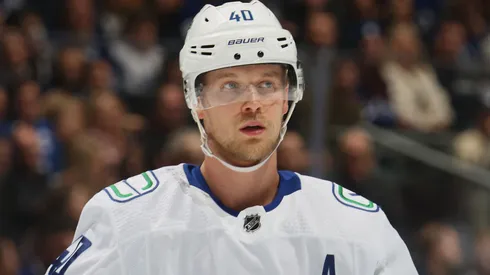 Elias Pettersson at Scotiabank Arena in Toronto, Ontario, Canada.