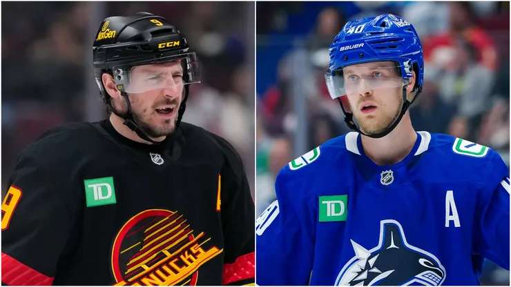 J.T. Miller and Elias Pettersson, former teammates on the Vancouver Canucks