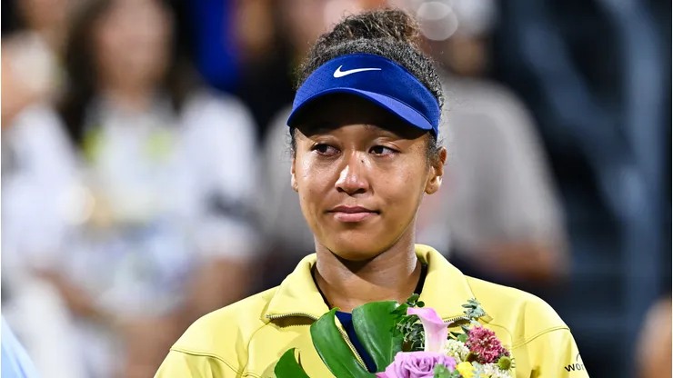 Naomi Osaka during the Canadian Open trophy ceremony