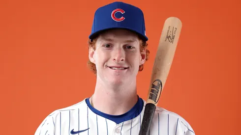 Owen Caissie #78 of the Chicago Cubs poses for a portrait.