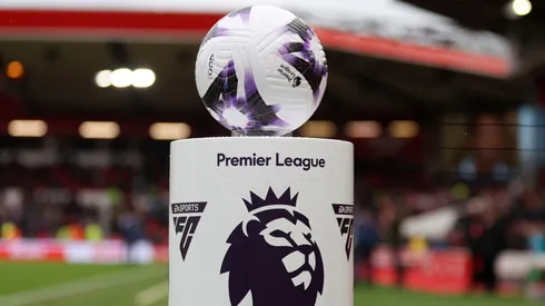 A detailed view of the Nike Flight 2024 Premier League match ball prior to the Premier League match between Nottingham Forest and Liverpool FC.