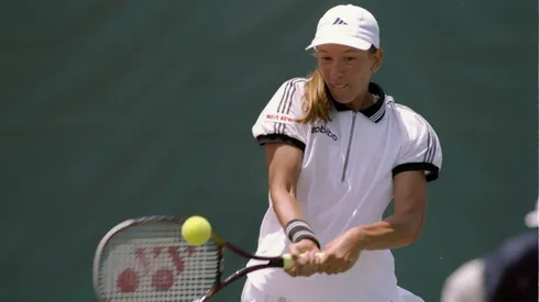 Natasha Zvereva in action on the court during the Toshiba Tennis Classic in La Costa, California.