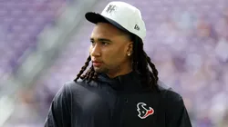 C.J. Stroud #7 of the Houston Texans looks on prior to the NFL Preseason 2025 game between Houston Texans and Minnesota Vikings at U.S. Bank Stadium on August 09, 2025 in Minneapolis, Minnesota.