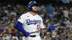 Max Muncy #13 of the Los Angeles Dodgers at bat.