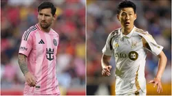 Lionel Messi #10 of Inter Miami CF and Son Heung-Min #7 of Los Angeles FC.
