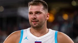 Luka Doncic of Slovenia reacts during the international basketball friendly match between Slovenia and Germany at Dvorana Stozice, on August 8, 2025 in Ljubljana, Slovenia.