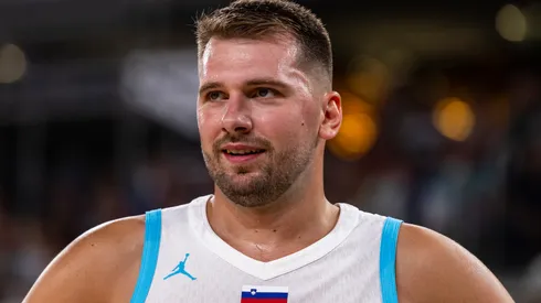 Luka Doncic of Slovenia reacts during the international basketball friendly match between Slovenia and Germany at Dvorana Stozice, on August 8, 2025 in Ljubljana, Slovenia.