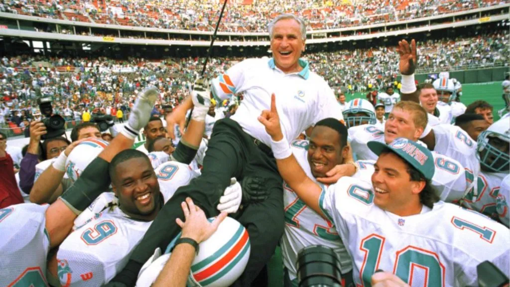 Don Shula of the Miami Dolphins in 1972. (Source: NFL)