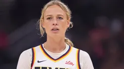 Sophie Cunningham #8 of the Indiana Fever during an WNBA game.