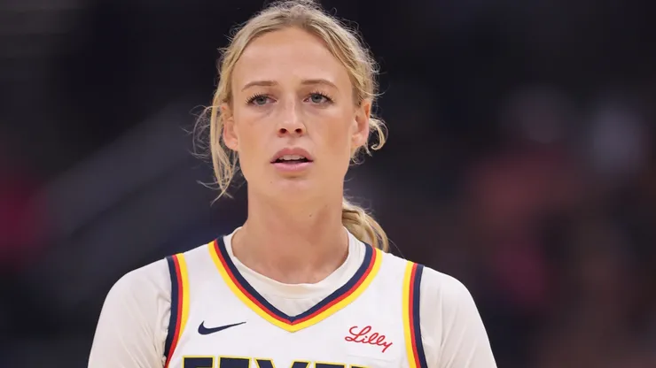 Sophie Cunningham #8 of the Indiana Fever during an WNBA game.