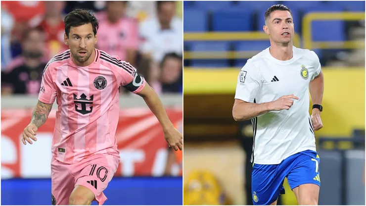 Lionel Messi of Inter Miami and Cristiano Ronaldo of Al Nassr