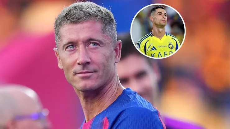 Robert Lewandowski of FC Barcelona and Cristiano Ronaldo of Al Nassr.