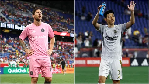 Lionel Messi of Inter Miami and Son Heung-Min of the Los Angeles Galaxy