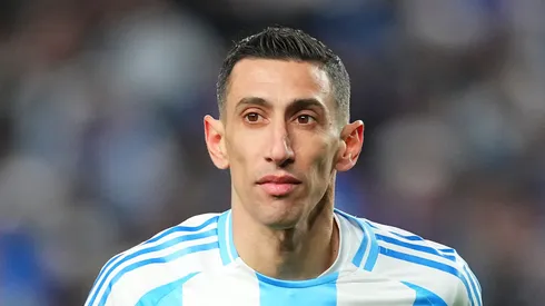 Angel Di Maria #11 of Argentina looks on against El Salvador in the first half of the international friendly