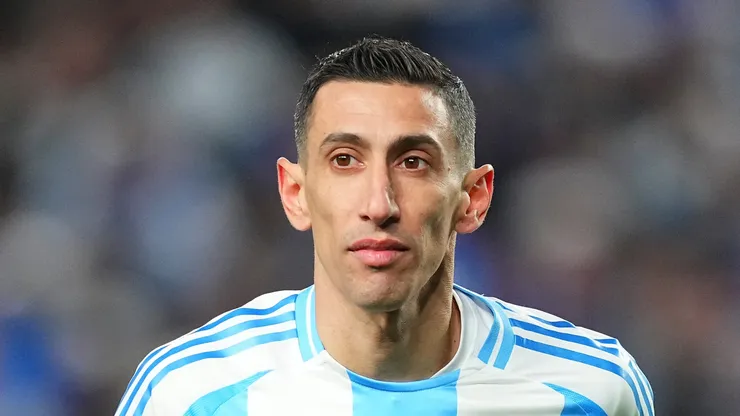 Angel Di Maria #11 of Argentina looks on against El Salvador in the first half of the international friendly