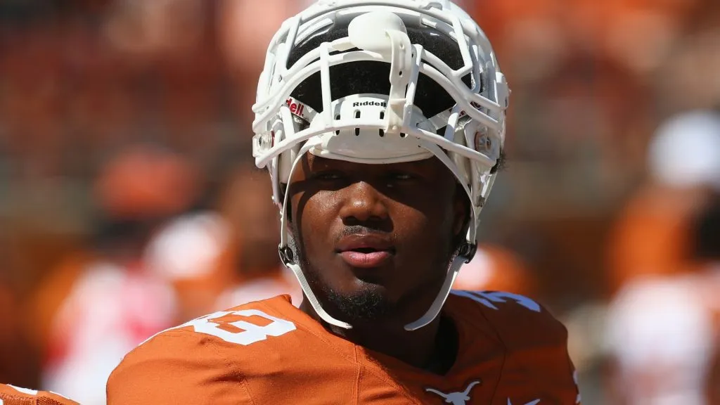 D’Onta Foreman #33 of the Texas Longhorns at Darrell K Royal-Texas Memorial Stadium on October 4, 2014. (Source: Ronald Martinez/Getty Images)