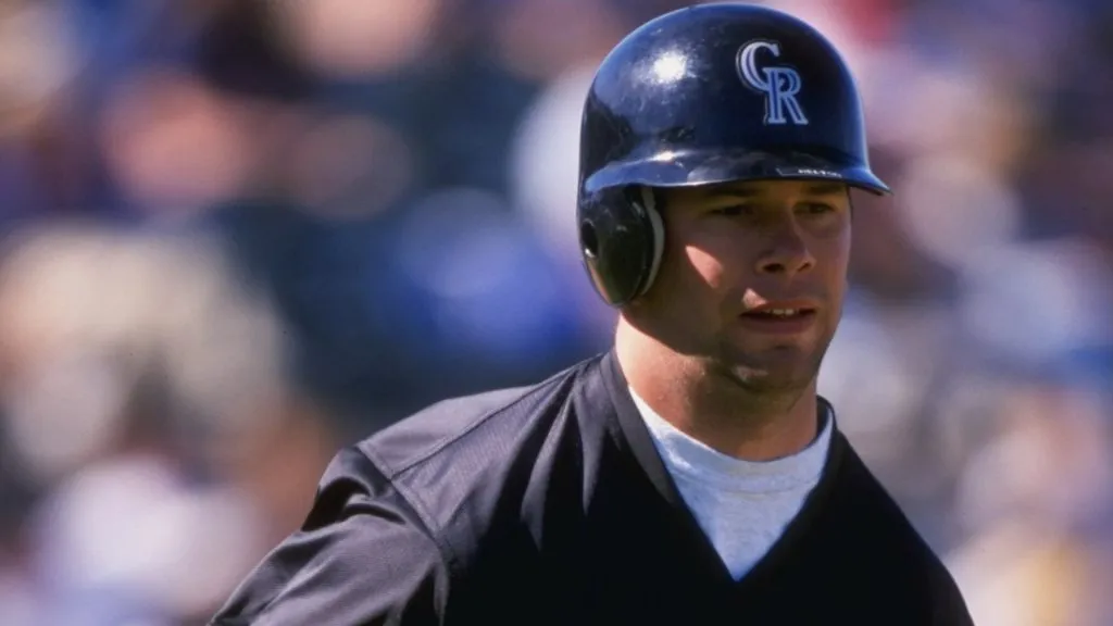 Todd Helton #17 of the Colorado Rockies in action during a spring training game against the San Francisco Giants at the Scottsdale Stadium in 1998. (Source: Otto Greule Jr. /Allsports)