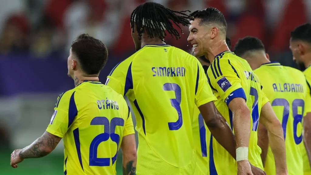 Al Nassr celebrating a triumph in the AFC Champions League