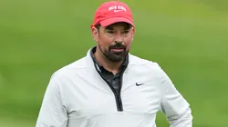 Ohio State head football coach Ryan Day looks on during the Golden Bear Pro-Am prior to the Memorial Tournament presented by Workday 2025 at Muirfield Village Golf Club on May 28, 2025 in Dublin, Ohio.