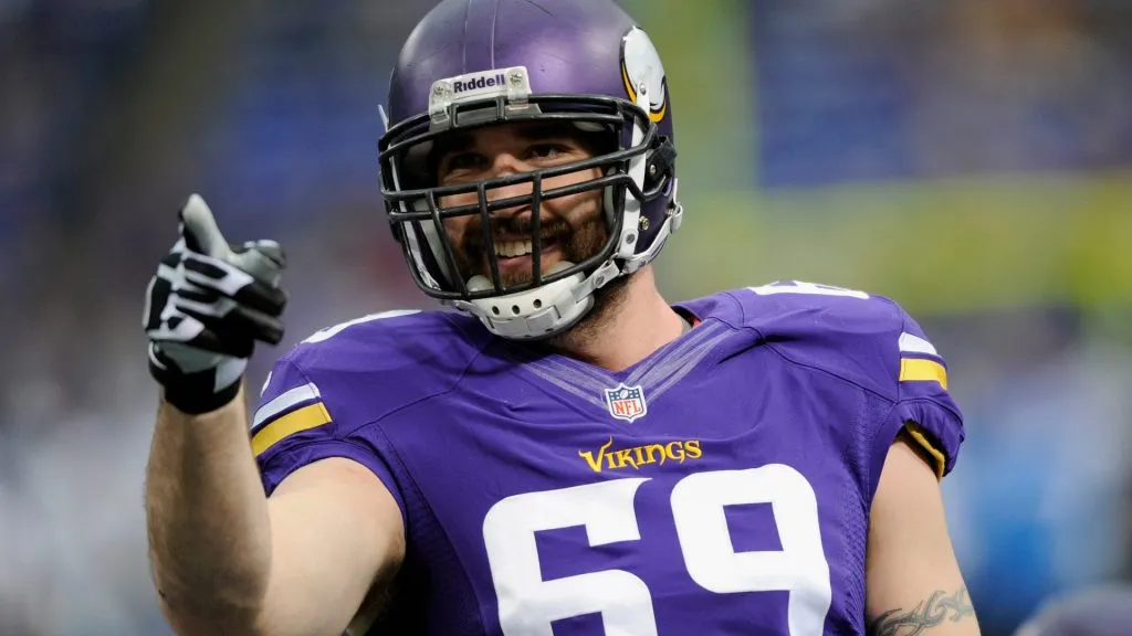 Jared Allen #69 of the Minnesota Vikings looks on before the game against the Detroit Lions on December 29, 2013. (Source: Hannah Foslien/Getty Images)
