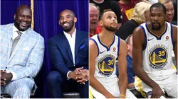Shaquille O'Neal with Kobe Bryant and Stephen Curry with Kevin Durant