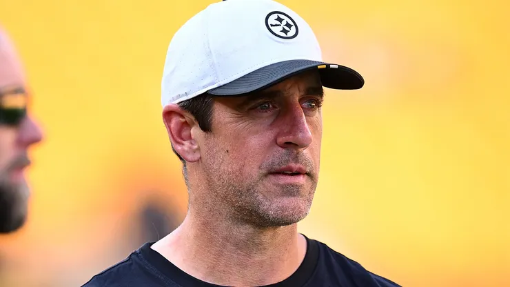 Aaron Rodgers of the Pittsburgh Steelers looks on prior to the NFL Preseason.