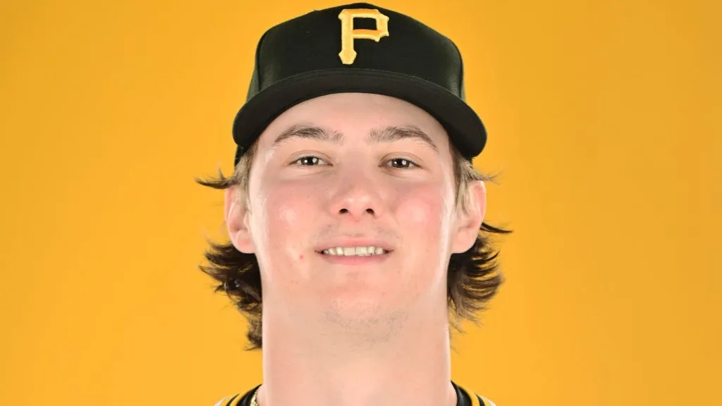Bubba Chandler #57 of the Pittsburgh Pirates poses during the 2024 Pittsburgh Pirates Photo Day at Pirate City on February 20, 2024. (Source: Julio Aguilar/Getty Images)