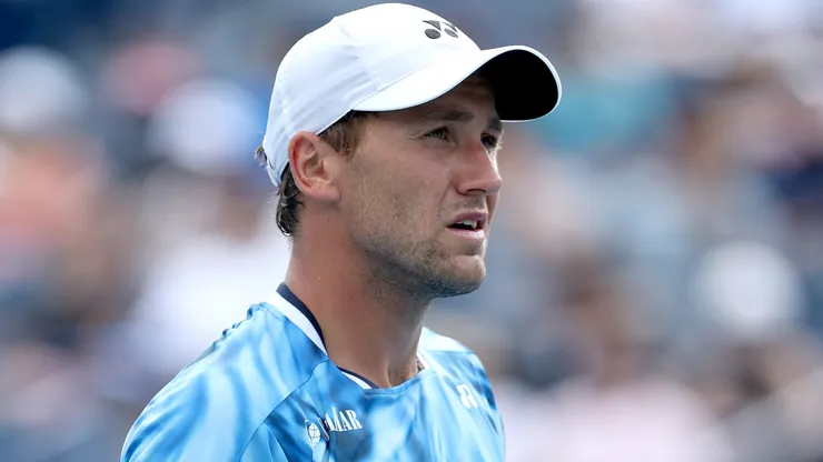 Casper Ruud of Norway plays Karen Khachanov during the National Bank Open.