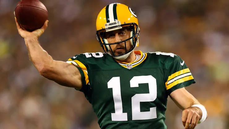 Aaron Rodgers #12 of the Green Bay Packers throws a pass in the first quarter against the Seattle Seahawks during their game at Lambeau Field on September 20, 2015.