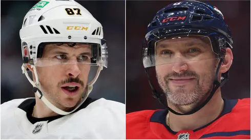 Sidney Crosby of the Penguins and Alex Ovechkin of the Capitals