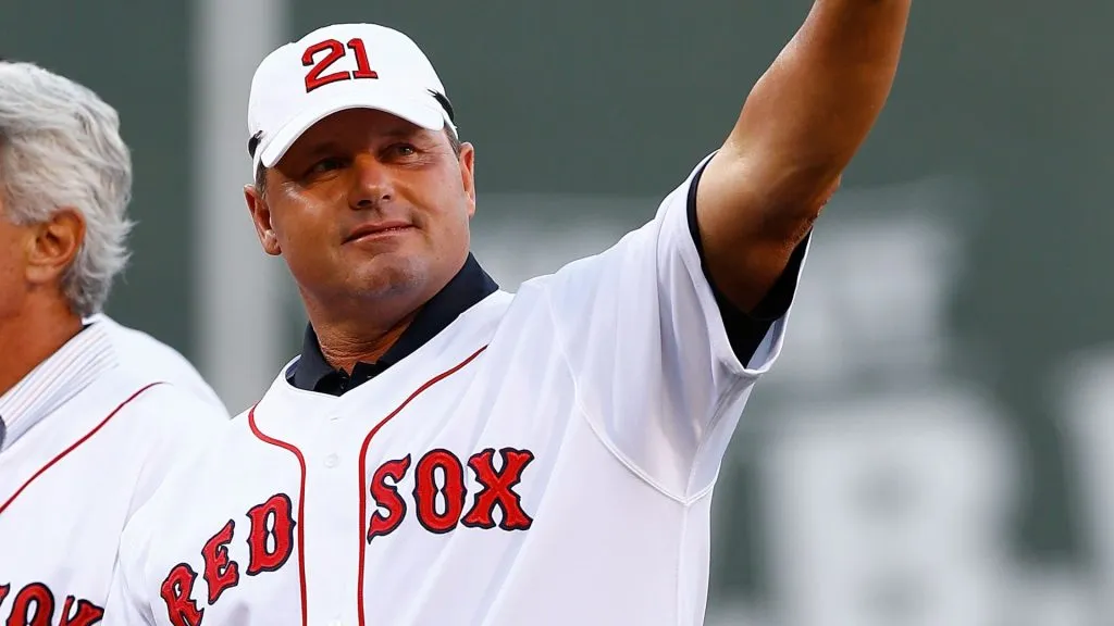 Roger Clemens acknowledges the crowd while being honored as part of ‘Morgan’s Magic’ team prior to the game on July 30, 2013. (Source: Jared Wickerham/Getty Images)
