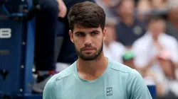 Carlos Alcaraz of Spain talks at USTA Billie Jean King National Tennis Center.