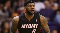 LeBron James #6 of the Miami Heat during the NBA game.