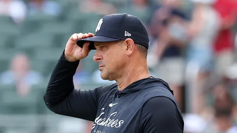 Aaron Boone prior to facing the Braves.