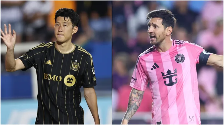 Son Heung-Min of LAFC and Lionel Messi of Inter Miami