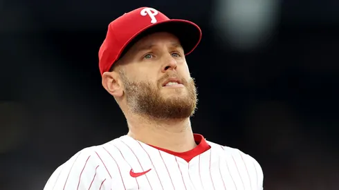 Zack Wheeler during a doubleheader against the Braves on May 29, 2025 in Philadelphia.