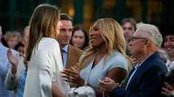 Serena Williams congratulates Maria Sharapova.