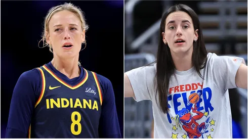 Sophie Cunningham and Caitlin Clark.