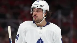 Auston Matthews watches on as prospect Easton Cowan impresses.