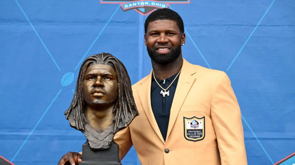 Devin Hester during the 2024 Pro Football Hall of Fame Enshrinement Ceremony.